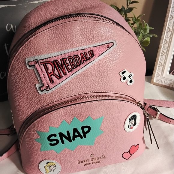 Kate Spade x Betty & Veronica Archie Riverdale Pink Pebbled Leather Backpack - Picture 15 of 16